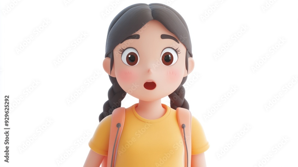 Wall mural Surprised Cartoon Girl