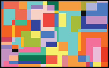 Multicolor abstract rectangle composition background. Use for wallpaper, print art, presentation backgrounds, posters, flyers, and book illustration.