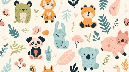 cute animal themed patterns for baby,