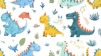cute dinosaur pattern for poly mailer. cute seamless pattern dinosaur 