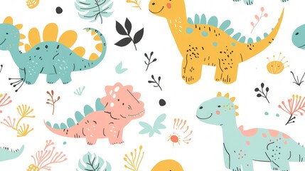 cute dinosaur pattern for poly mailer. cute seamless pattern dinosaur 