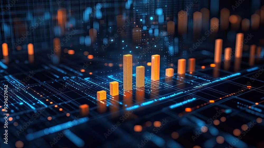Poster abstract digital representation of data growth