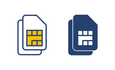 Fototapeta premium Sim card icon vector. dual sim card icon vector