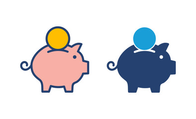 Piggy bank icon vector. piggy money icon