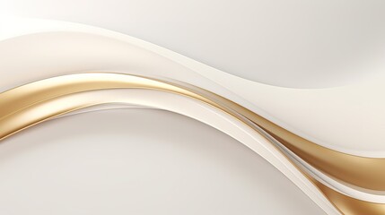 Abstract white and gold wavy background.