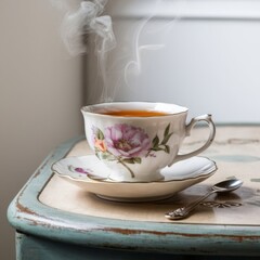 Fototapeta premium cup of tea on saucer