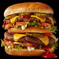 Hamburger on a plate