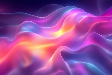 Fototapeta premium A stunning abstract digital artwork featuring flowing, wave-like patterns in vibrant shades of pink, purple, blue, and orange. 