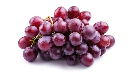 Fototapeta premium A bunch of fresh, juicy grapes, showcasing their vibrant color and plump texture. The image highlights the grapes' natural beauty and appeal, perfect for depicting the fruit's freshness 