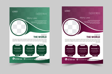 Clean corporate flyer design template set, business flyer layout editable vector. Flyer in A4 with colorful business proposal, promotion, advertise, publication, cover page. Easy to use and edit .