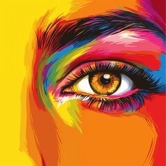 A vibrant, colorful illustration of an eye showcasing artistic expression and creativity.