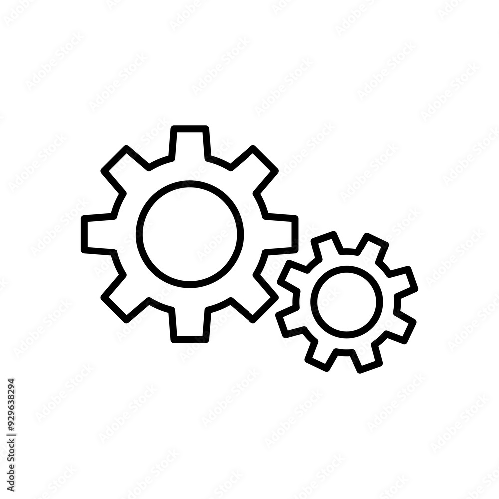 Poster setting Icon vector illustration. Cog settings sign linear illustration for web and app on white background..eps