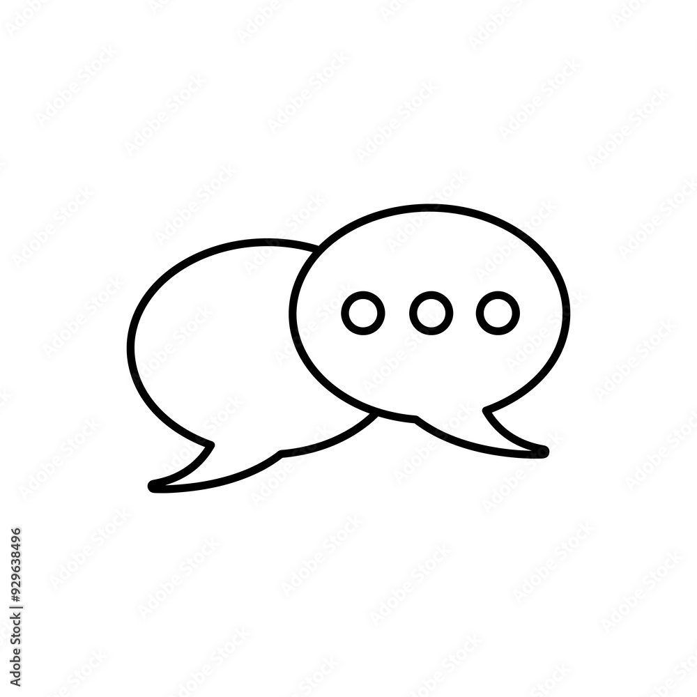Aufkleber speech bubble sign, chat icon linear illustration for web and app on white background..eps