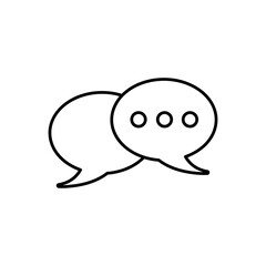 speech bubble sign, Chat icon linear illustration for web and app on white background..eps
