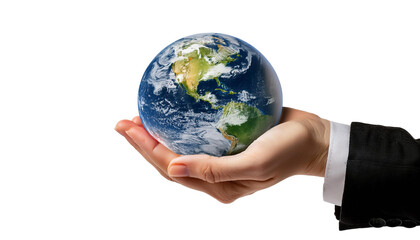 hand holding earth png file element