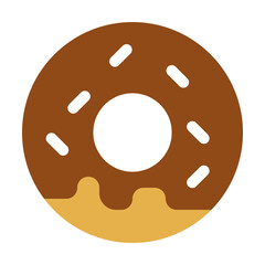 Donut Icon in Flat Style Suitable for Web, Apps, Presentation, or Printable Meanings	