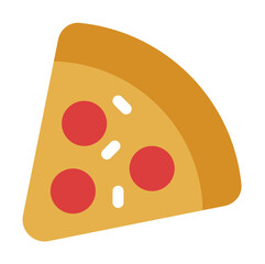 Pizza Icon in Flat Style Suitable for Web, Apps, Presentation, or Printable Meanings	