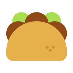 Taco Icon in Flat Style Suitable for Web, Apps, Presentation, or Printable Meanings	