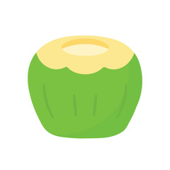 Coconut Water Drink Animated Vector in Flat Cute Cartoon for Summer and Tropical