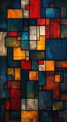 Fototapeta premium background with a geometric pattern of squares and stripes in various colors