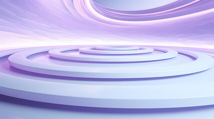 3d rendering of White and purple abstract geometric background. Scene for advertising, technology, showcase, banner, game, sport, cosmetic, business, metaverse. Sci-Fi Illustration. Product display