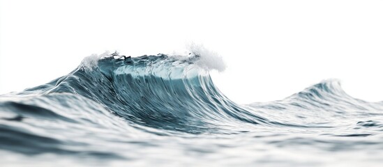 Ocean Wave Breaking On a White Background