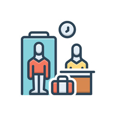 Color illustration icon for check in
