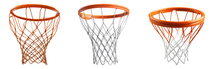 Basketball hoops set isolated on transparent background ideal for sports equipment and playground designs