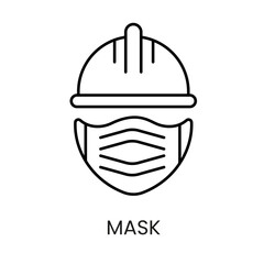 Protective mask line icon vector with editable stroke