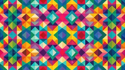 Seamless geometric pattern with abstract shapes and vibrant colors, abstract, background, texture, wallpaper, design