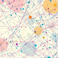 A playful pastel abstract background with intersecting lines and dots in pastel shades, creating a dynamic and lively pattern. 8k UHD, suitable for high-quality printing or digital display. 