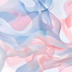 An abstract pastel design with fluid shapes and gentle curves in light shades of pink and blue, accented by subtle geometric patterns. 8k UHD, suitable for high-quality printing or digital display. 