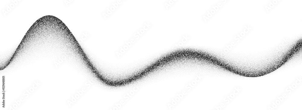 Poster grain wave gradient texture. black stippled flowing line background. grunge noise dot work wallpaper