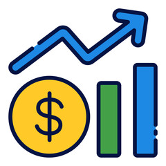 Profit filled line icon