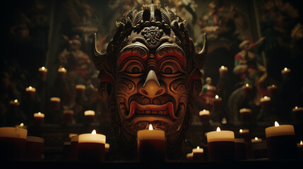 Obraz premium an occasion to offer sacrifices to ancient idols by lighting candles