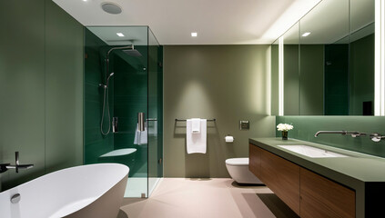 Sage Green bathroom model, Modern style