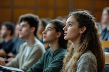 Obraz premium A small group of students listening to a professor's lecture, highlighting the importance of personalized instruction and collaborative learning in education