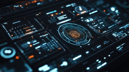 Fototapeta premium Futuristic Interface Design - Cyberpunk