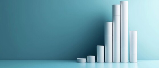 3D histogram with stacked bars and detailed labels, background, Generative AI