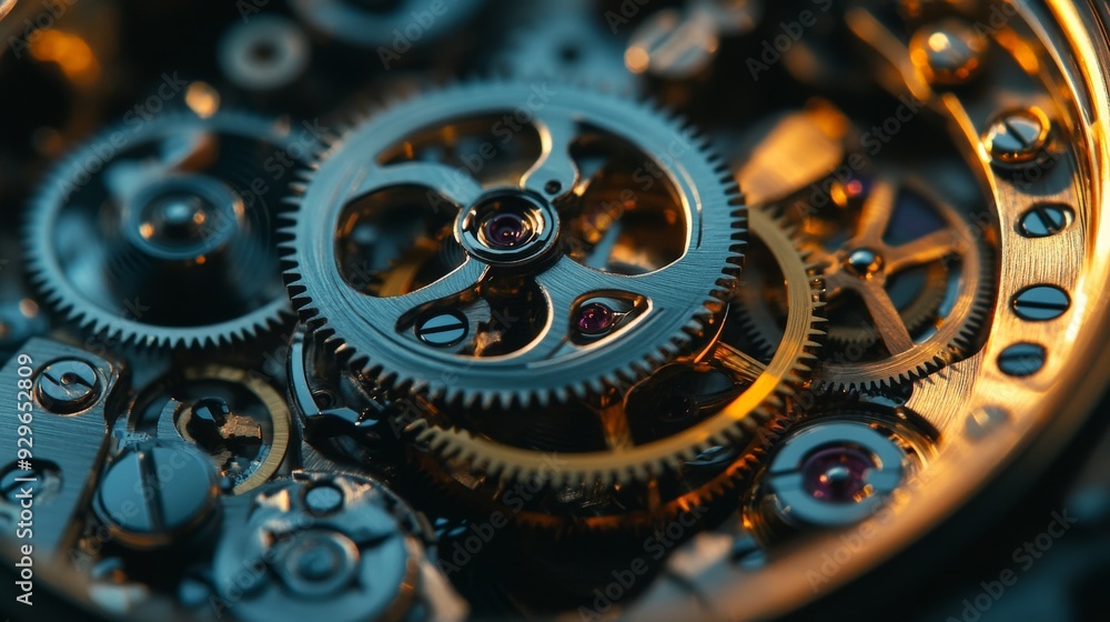Poster intricate clockwork mechanism.