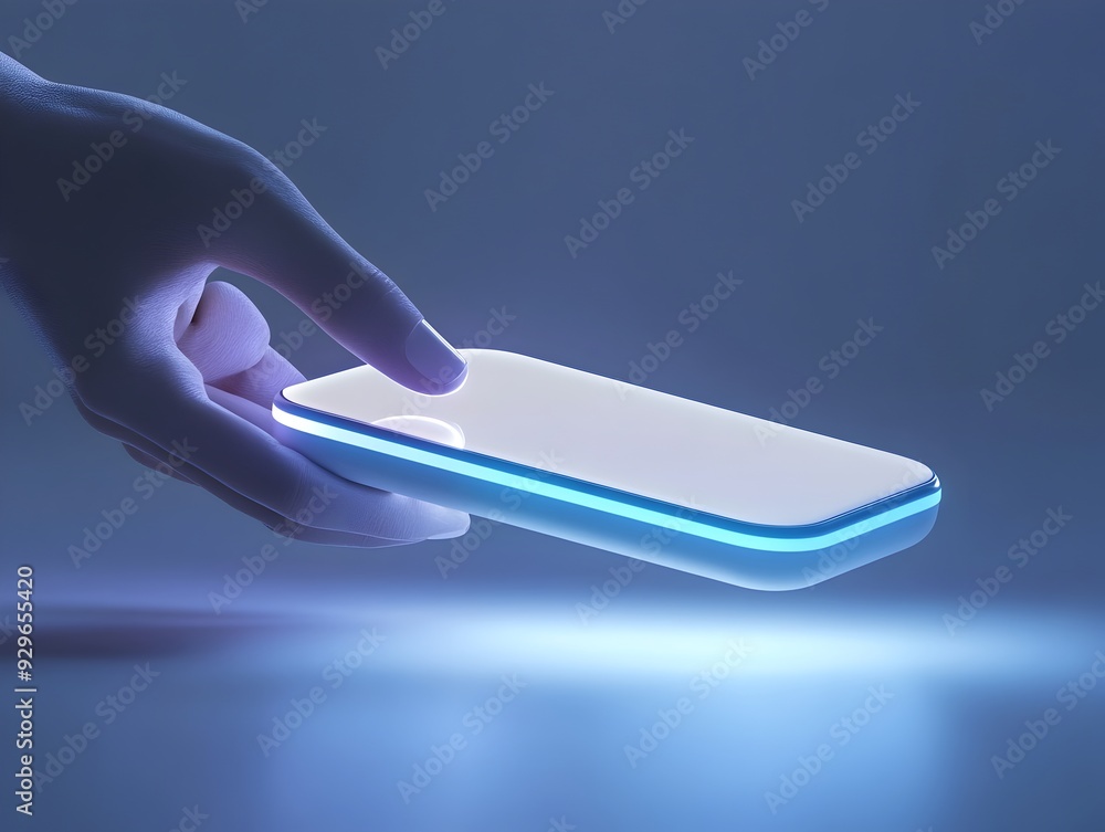 Poster a 3d rendered image of a person making a digital payment using a smartphone showcasing a contactless