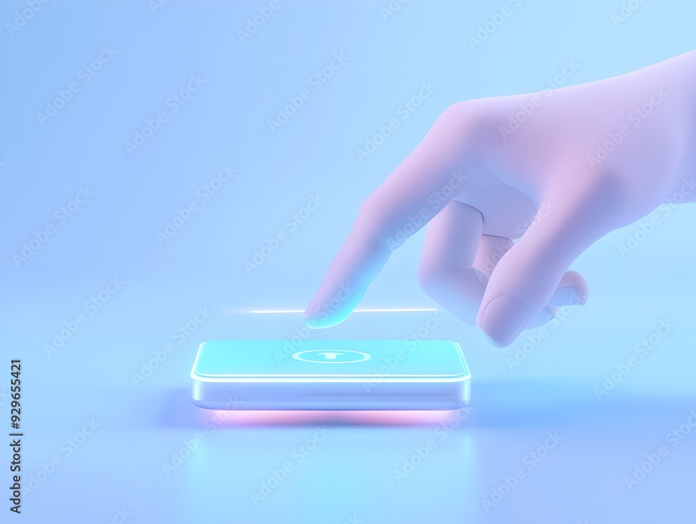 Poster digital contactless payment transaction on a sleek and minimal designed smartphone in a futuristic e