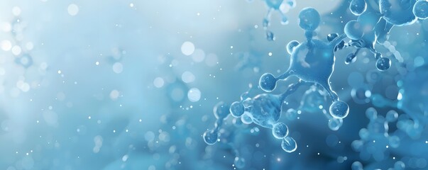 Abstract Blue Water Droplets with Bokeh Effect