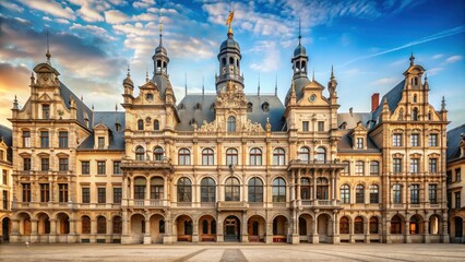 Obraz premium Historic building with four distinct sections showcasing stunning architecture , Four Courts