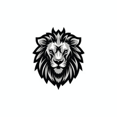 Lion head logo animal vector template illustration