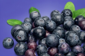 Tasty ripe sweet fresh blueberries.