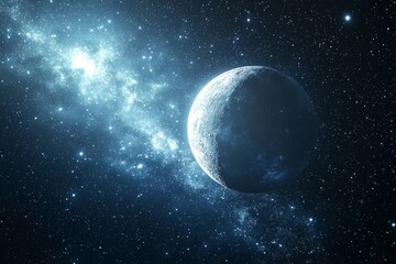 Space cosmic illustration with planets scene created with Generative AI