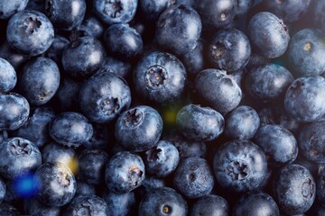 Tasty ripe sweet fresh blueberries.