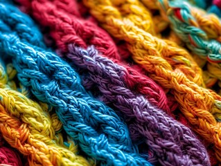 Rainbow Knitted Fabric Texture - Photo