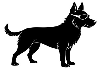 dog silhouette with sunglass 